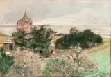 Villas sur la côte Normande by Pierre-Georges Jeanniot, Pastel, sold Dec 2017