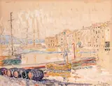 Saint-Tropez le port by Paul Signac, 1901, Aquarelle et gouache sur traits de crayon, sold Dec 2017