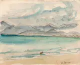 Fillette en bord de mer by Henri Lebasque, Aquarelle, sold Dec 2017