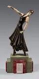 Damascene», chryséléphantine by Demetre Chiparus, Épreuve en bronze à patine bicolore, fonte d'édition sans marque ni cachet de fondeur, soc, sold Dec 2017