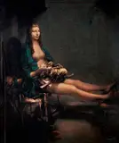 Femme ouvrant un paquet by Jean-Pierre Lebozec, Pastel sur papier, sold Nov 2017