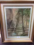 Cascade de St Gervais by Louis Adan, Aquarelle, sold Apr 2018