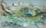Lacs glacés, 21 août 1855 by Eugène Viollet le Duc, Aquarelle sur trait de crayon, sold Apr 2018