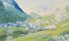 Novel en Haute-Savoie by André des Gachons, 1902, Aquarelle, sold Apr 2018