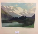 Le Mont-Blanc by Edgard Bouilllette, Aquatinte en couleur signée et numerotée:, sold Apr 2018