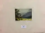 Les Aiguilles de Chamonix by Edgard Bouilllette, Aquatinte en couleur signée et numérotée:, sold Apr 2018