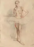 La ballerine by Alméry Lobel-Riche, Fusain et sanguine, sold Mar 2018