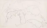 Les chats by Nicolas Tarkhov, 1910, Crayon gris, sold Mar 2018