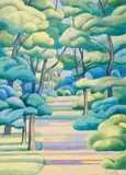 Route boisée by Janós Kmetty, Aquarelle et gouache sur papier, sold Mar 2018