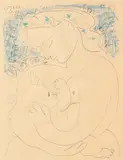 Matérnité by Pablo Picasso, 1963, Lithographie en couleur, sold Mar 2018