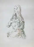 Maternité by Léonard-Tsuguharu Foujita, 1964, Lithographie en couleur signée et numérotée : n°4/100, sold Mar 2018