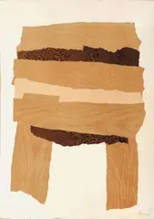 Composition by Enrico Baj, Collage sur papier, sold Feb 2018