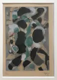 Composition by Jean René Bazaine, 1957, Aquatinte en couleur signée, sold Feb 2018