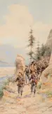 Chasseurs alpins sur un chemin de montagne by Pierre Comba, Aquarelle signée en bas à gauche, sold Dec 2017