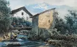 Hameau en Isère» by Jean Achard, 1835, Aquarelle signée et datée en bas à gauche, sold Dec 2017