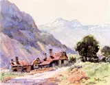Route de Bourg d'Oisean by Émile Appay, Aquarelle, sold Dec 2017