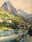 Le Planay, Vallée du Doron de Pralognan by Émile Appay, Aquarelle signée en bas à droite, sold Dec 2017
