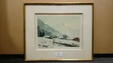 L'hiver dans la vallée de Chamonix by Léon Moret, Aquarelle sur papier canson signée en bas à gauche, sold Dec 2017