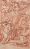 Scène de la vie de Saint André by Jean-Robert Ango, Sanguine, sold Nov 2017