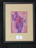 Personnage cubiste» by Yves Jobert, 1954, Gouache, sold Nov 2017