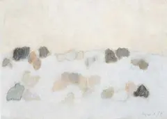 Paysage rocheux by Zoran Mušič, 1978, Gouache sur papier Japon, sold Nov 2017