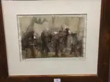 Composition by Jerzy Stajuda, Aquarelle rehaussée à la gouache, sold Nov 2017