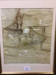 Composition by Jerzy Stajuda, Aquarelle, sold Nov 2017