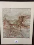 Composition by Jerzy Stajuda, Aquarelle et crayon, sold Nov 2017