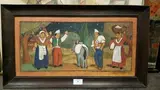 La rencontre by David Dellepiane, Gouache signée en bas à droite, sold Oct 2017