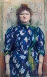 La femme à la robe bleue by Eugène Vincent Vidal, Pastel, sold Oct 2017