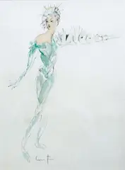 Élégante by Léonor Fini, Aquarelle et gouache, sold Oct 2017