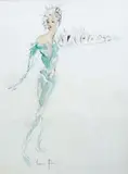 Élégante by Léonor Fini, Aquarelle et gouache, sold Oct 2017