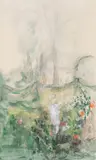 Roseraie à Courcelles by Pierre Laprade, Aquarelle gouachée signée en bas à droite; titrée sur une étiquette au verso de l'encadrem, sold Oct 2017