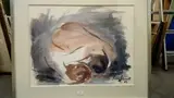 Nu lové by Wolfgang Siegfried, 1973, Aquarelle gouachée signée et datée «73» en bas à droite, sold Oct 2017