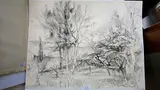 Bords de mer à Henequeville by Robert L. P. Lavoine, 1955, Aquarelle signée en bas à droite; située et datée en bas à gauche (taches et petites déchi, sold Oct 2017