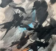 Composition by Jean Miotte, Aquarelle sur papier signée en bas à gauche, sold Oct 2017