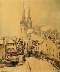 Chartres by Frank-Will, Aquarelle sur papier, sold Jun 2017