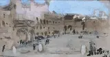 Paysage animé by Pierre Eugène Montézin, Gouache, sold Jun 2017