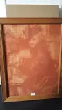 Élégante au café by Hélier Cosson, Sanguine, sold Jun 2017