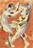 La danse by Adolphe Péterelle, Crayon et gouache sur papier, sold Jun 2017