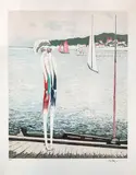 Elégantes en bord de mer by Ramon Dilley, Lithographie en couleur signée et annotée E, sold May 2017