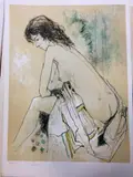 Nu assis by Jean Jansem, Lithographie en couleur signée et annotée: EA, sold May 2017