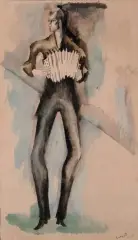 L'accordéoniste by Jean Lurçat, 1920, Aquarelle gouachée, sold May 2017