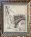 Pont de la Tournelle by Charles Heyman, 1911, Plume et aquarelle, sold May 2023