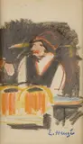 Portraits de femmes au bar Deux pièces by Edmond Heuzé, Crayon, sold May 2023