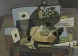 Nature morte au verre et aux fruits by Georges Braque, Lithographie en couleur, sold May 2023
