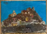 Village sur une butte by Henri Landier, 1965, Gouache signée SHG datée, sold May 2023