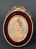 Jeune femme by Jean-Baptiste Isabey, Crayon sur papier signé à droite, sold May 2023