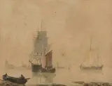 Bateaux au mouillage by Christiaan Dreibholtz, Aquarelle signée en bas à droite, sold May 2023