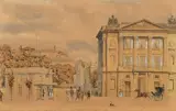 Hôtel de Crillon et hôtel Grimod de La Reynière place de la Concorde by Théodore Jung, 1848, Crayon noir, aquarelle et gouache, sold Mar 2023